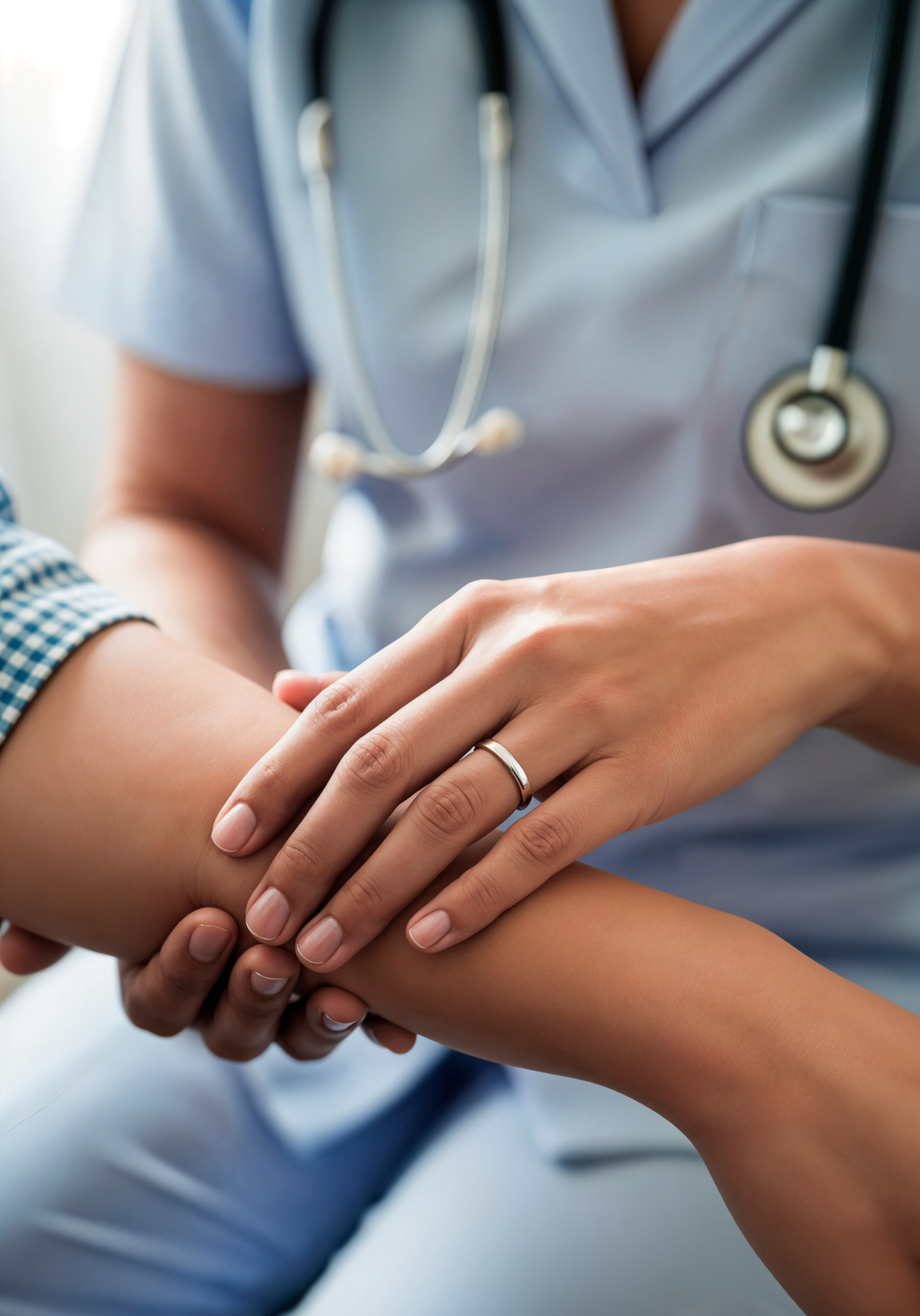 Healthcare professional with patient